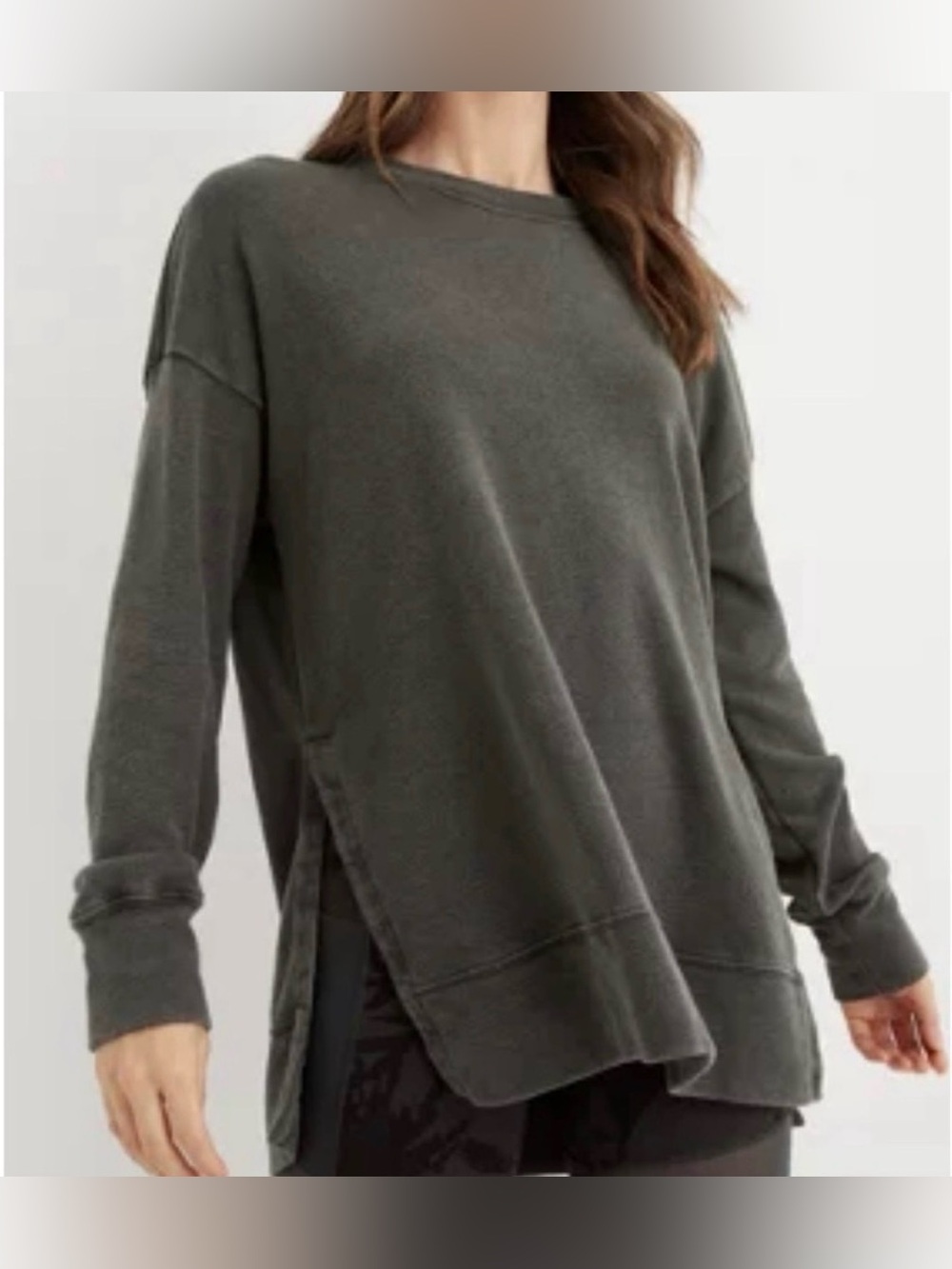 Aerie Summer Desert Oversized Crewneck Pullover Slouchy Sweatshirt Grey Small